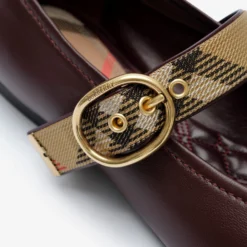 Check Strap Leather Robin Ballerinas