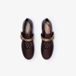Check Strap Leather Robin Ballerinas