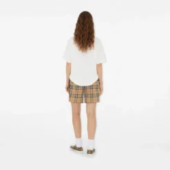 Check Stretch Cotton Shorts