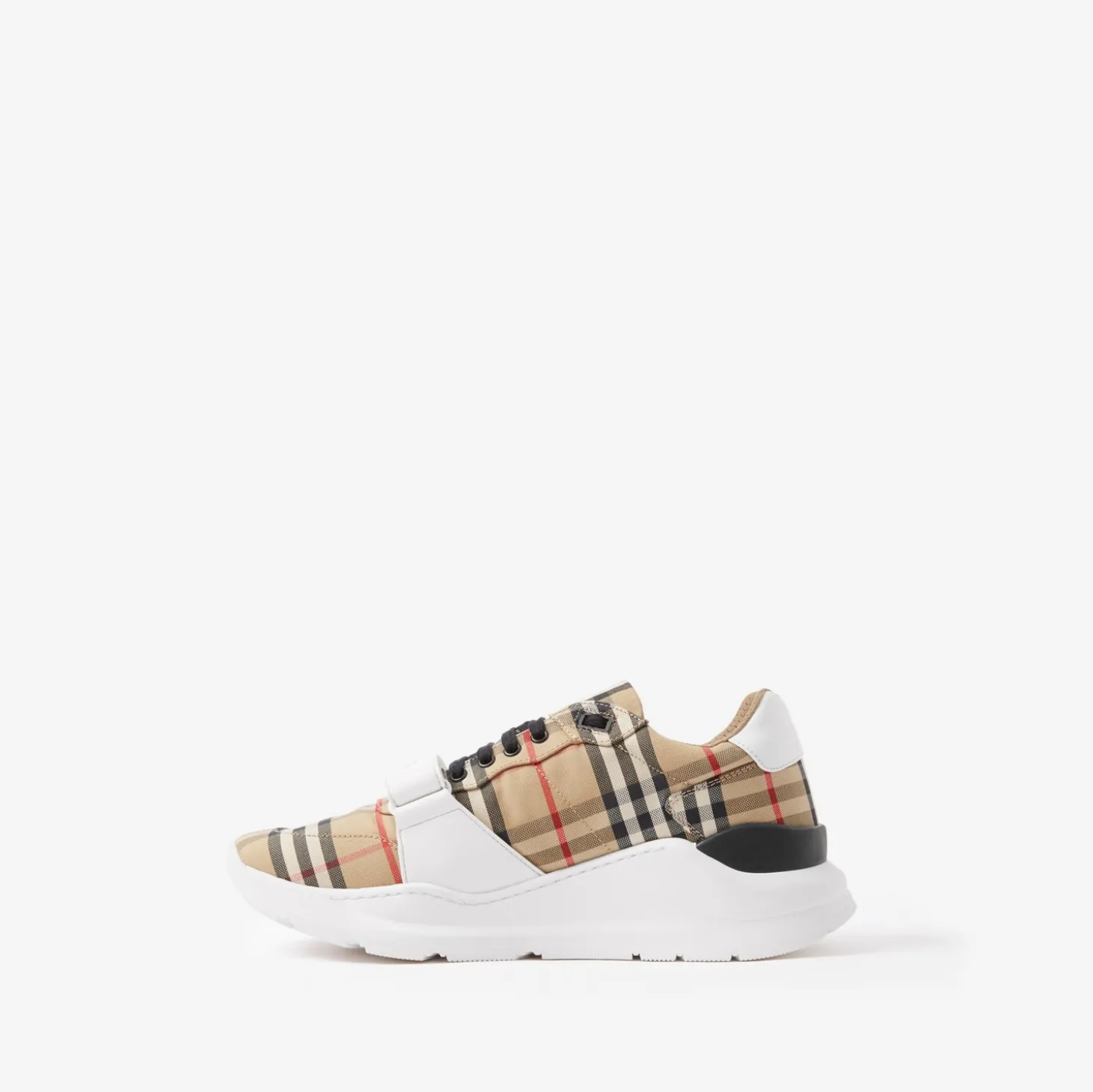 Check, Suede and Leather Sneakers