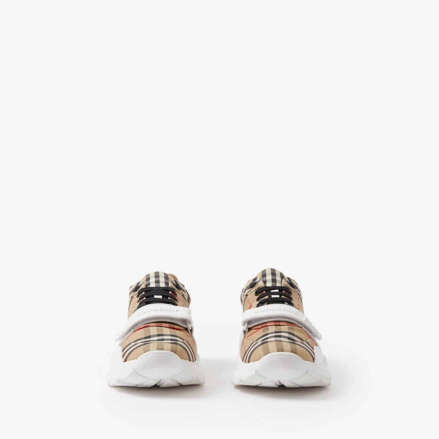 Check, Suede and Leather Sneakers