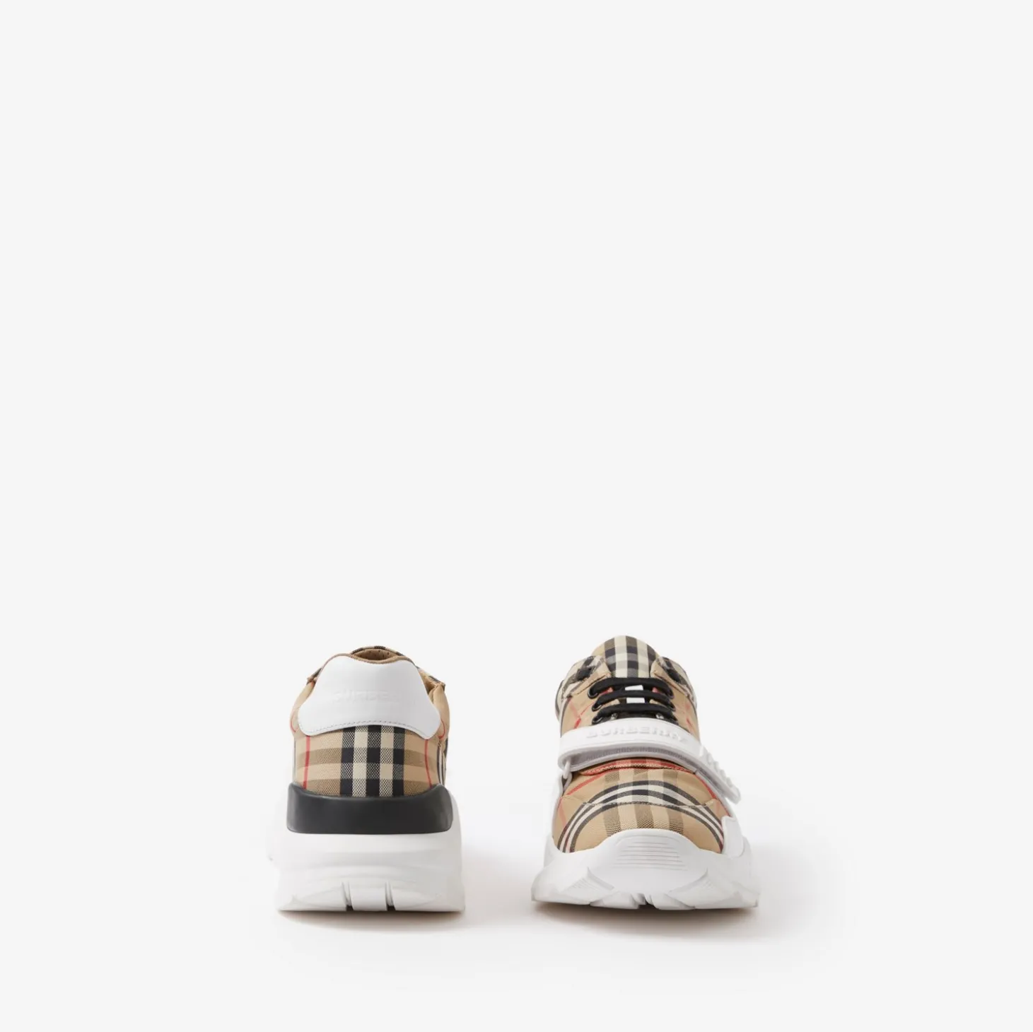 Check, Suede and Leather Sneakers