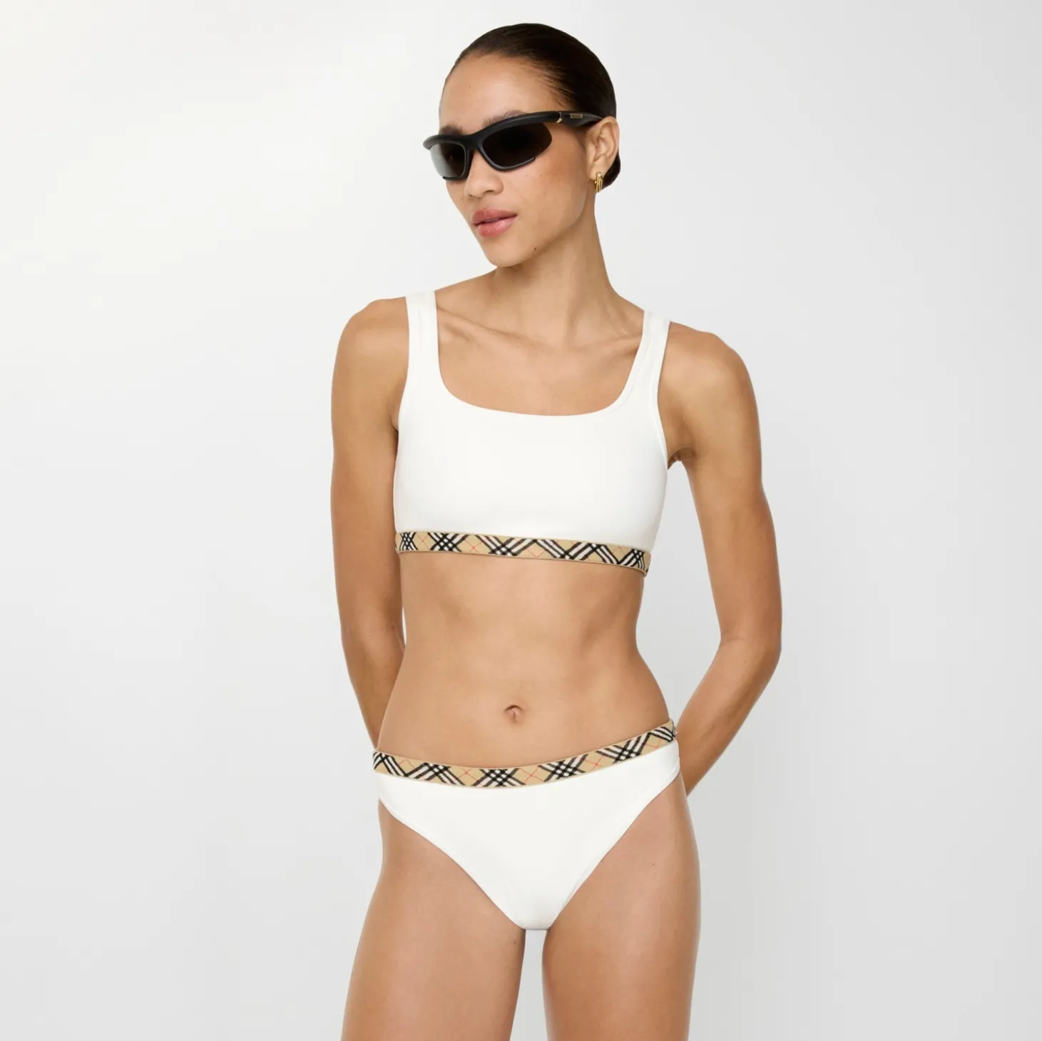 Check Trim Bikini Top