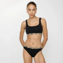 Check Trim Bikini Top