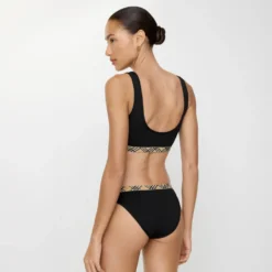 Check Trim Bikini Top
