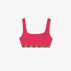 Check Trim Bikini Top