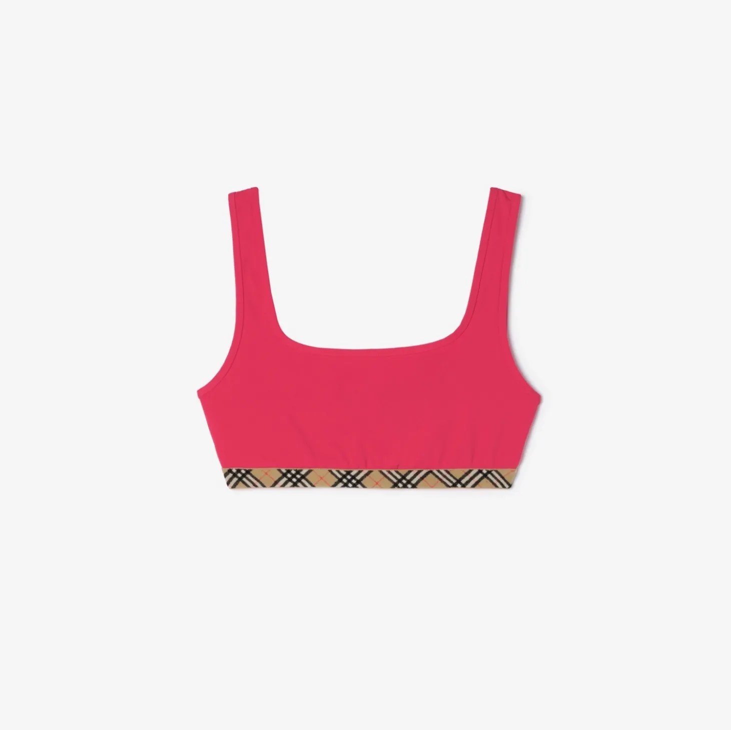 Check Trim Bikini Top