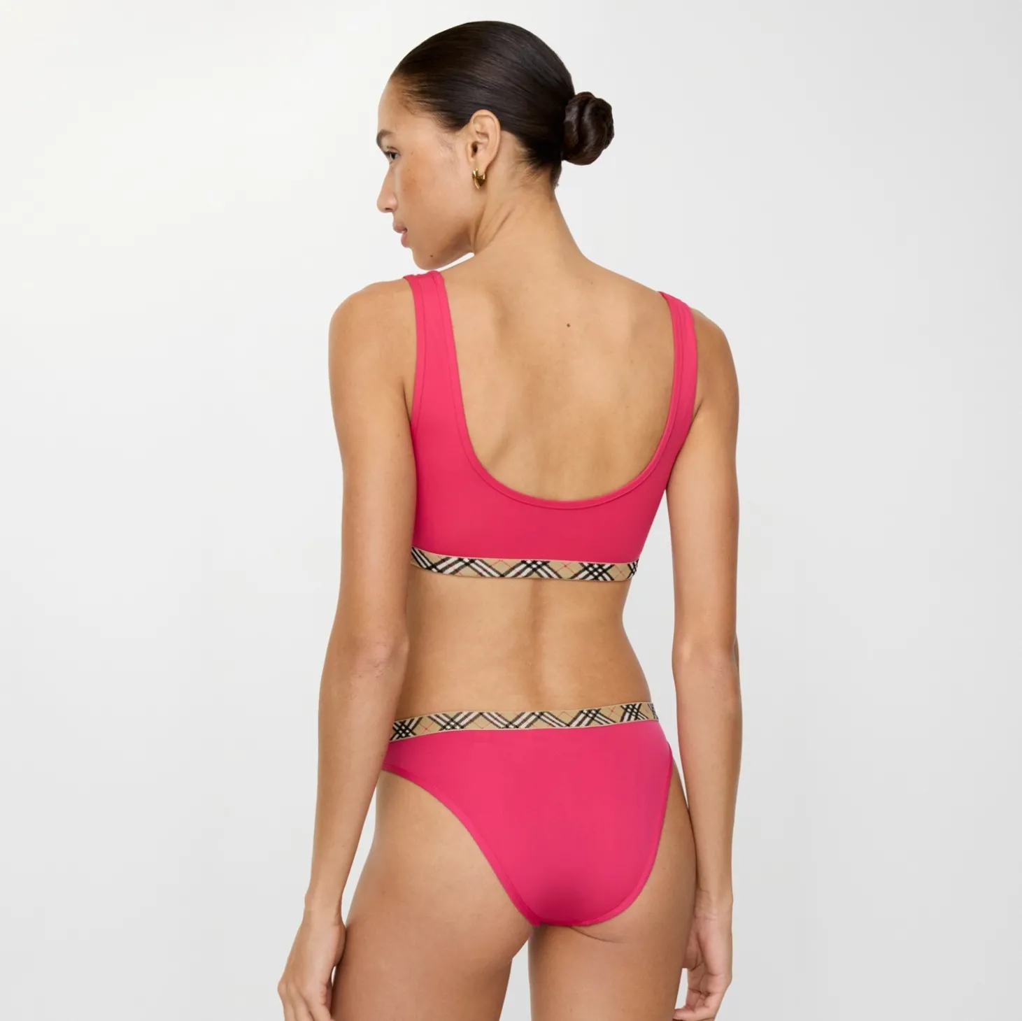 Check Trim Bikini Top