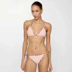 Check Trim Bikini Top