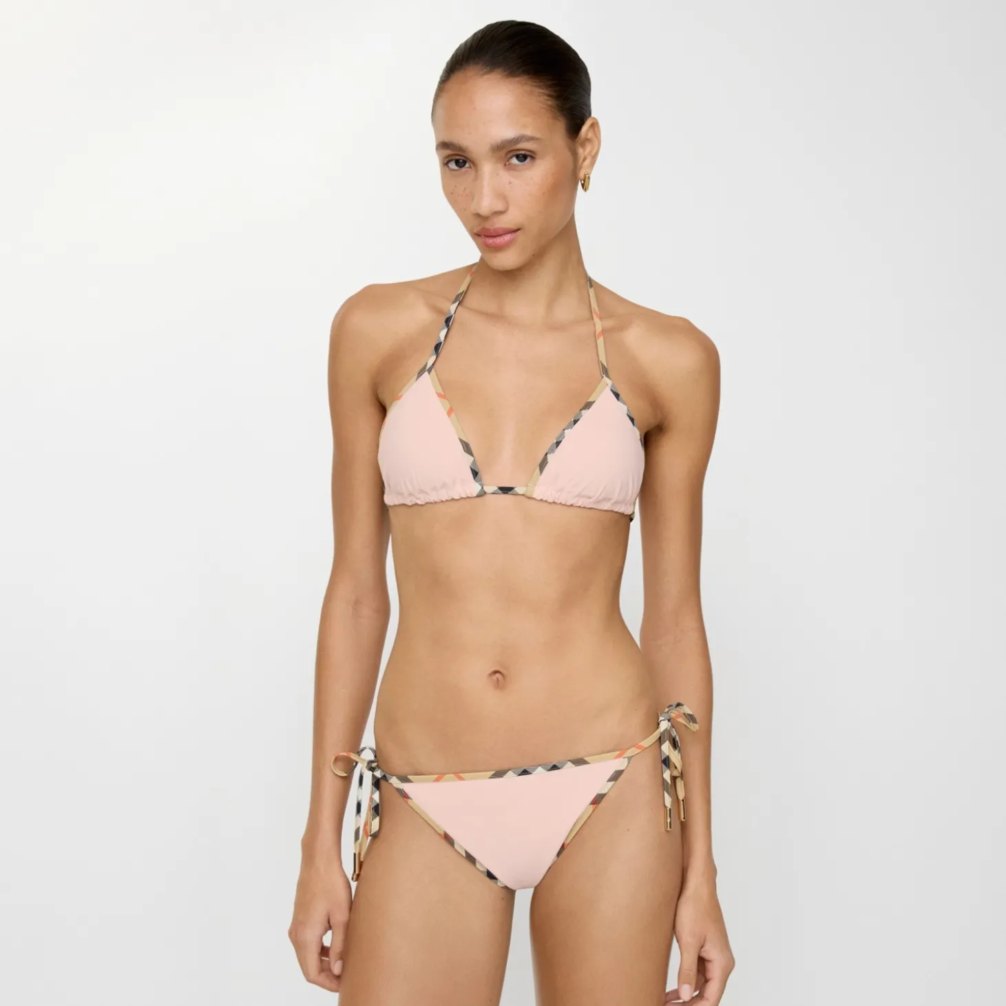 Check Trim Bikini Top