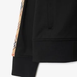 Check Trim Cotton Blend Track Jacket