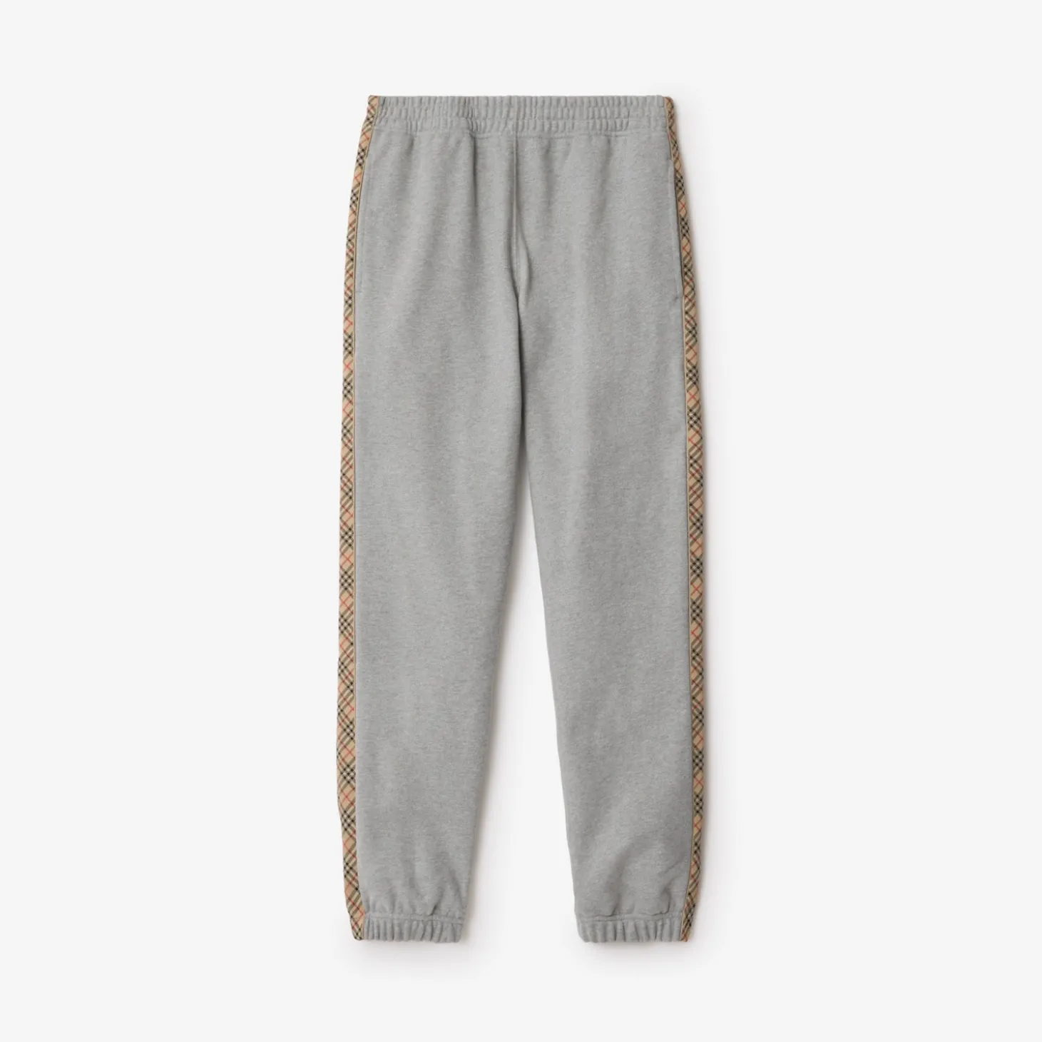 Check Trim Cotton Jogging Pants