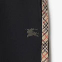 Check Trim Cotton Jogging Pants