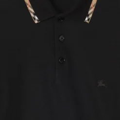 Check Trim Cotton Polo Shirt