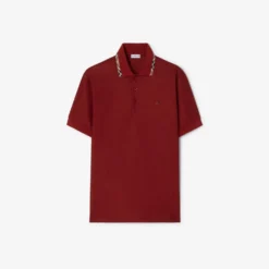 Check Trim Cotton Polo Shirt