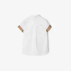 Check Trim Cotton Poplin Shirt