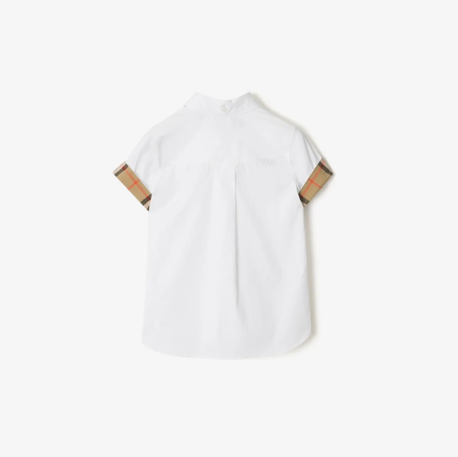 Check Trim Cotton Poplin Shirt