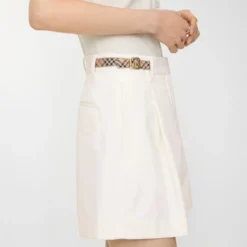 Check Trim Cotton Poplin Shorts