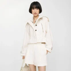 Check Trim Cotton Poplin Shorts