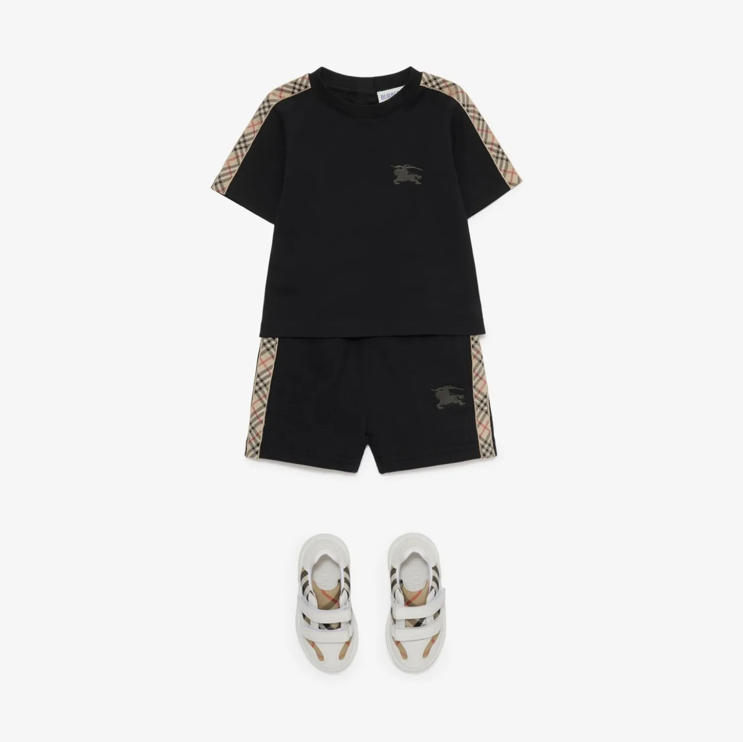 Check Trim Cotton Shorts