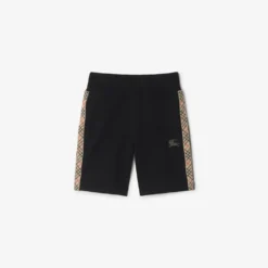 Check Trim Cotton Shorts