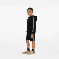 Check Trim Cotton Shorts