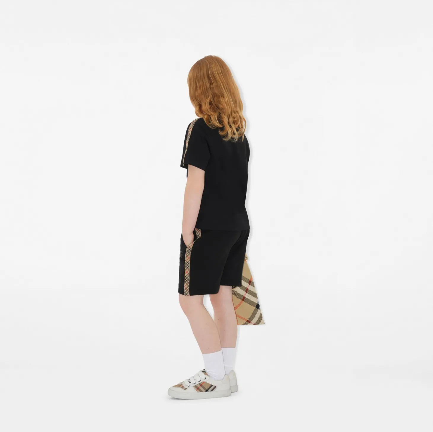 Check Trim Cotton Shorts