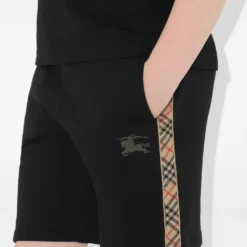 Check Trim Cotton Shorts