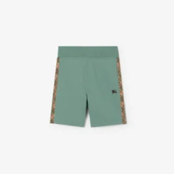Check Trim Cotton Shorts