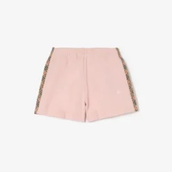 Check Trim Cotton Shorts