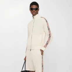 Check Trim Cotton Track Jacket