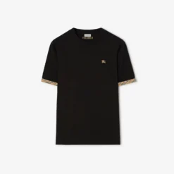 Check Trim Cotton T-shirt