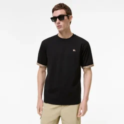 Check Trim Cotton T-shirt
