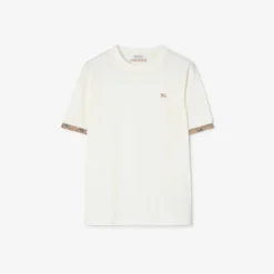 Check Trim Cotton T-shirt