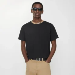 Check Trim Cotton T-shirt
