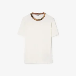 Check Trim Cotton T-shirt