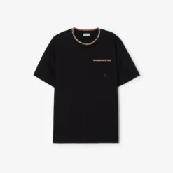 Check Trim Cotton T-shirt