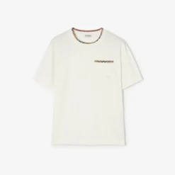 Check Trim Cotton T-shirt