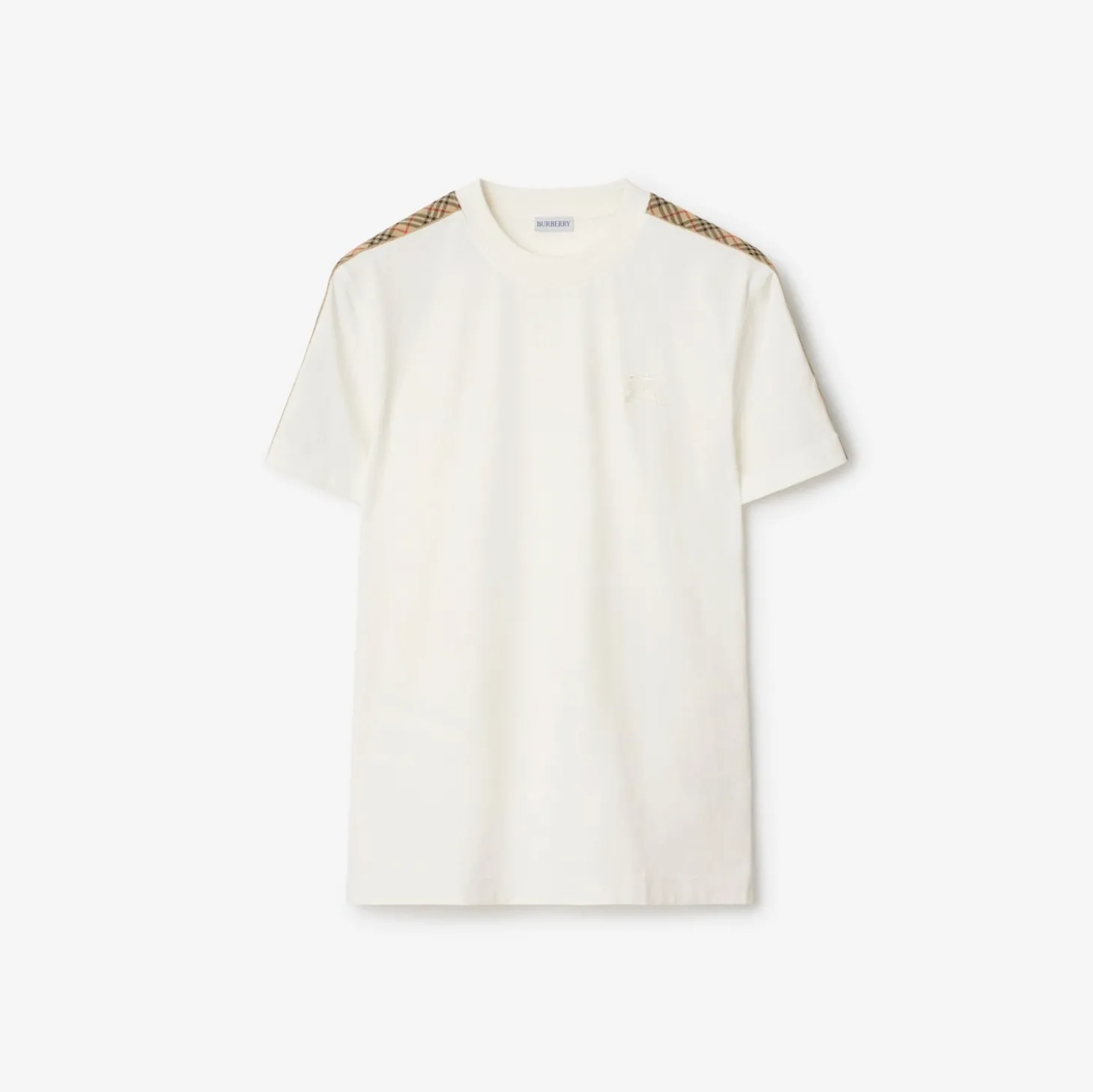 Check Trim Cotton T-shirt