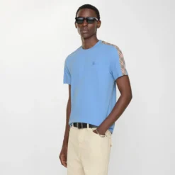 Check Trim Cotton T-shirt