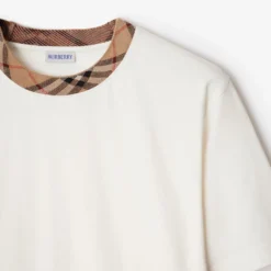 Check Trim Cotton T-shirt