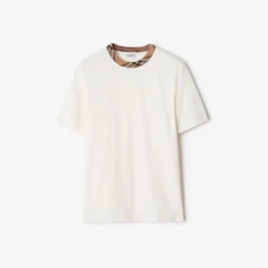 Check Trim Cotton T-shirt