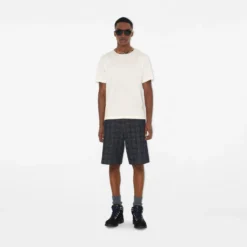 Check Trim Cotton T-shirt