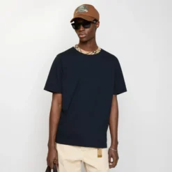 Check Trim Cotton T-shirt