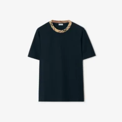 Check Trim Cotton T-shirt