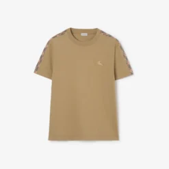 Check Trim Cotton T-shirt