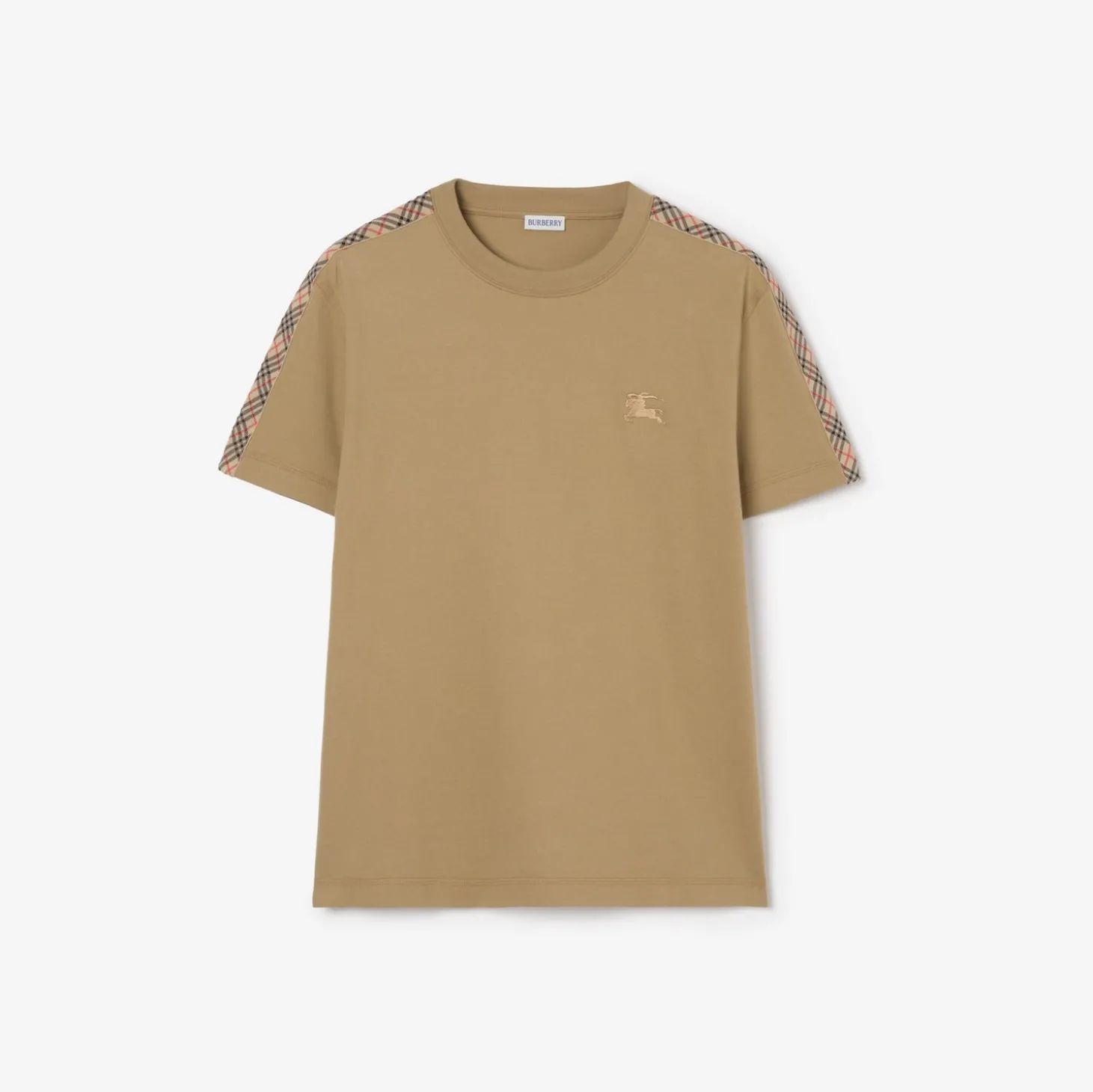 Check Trim Cotton T-shirt
