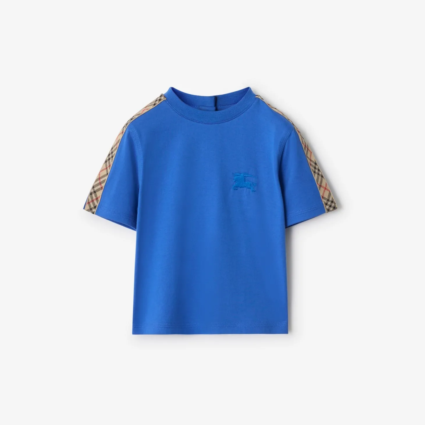 Check Trim Cotton T-shirt