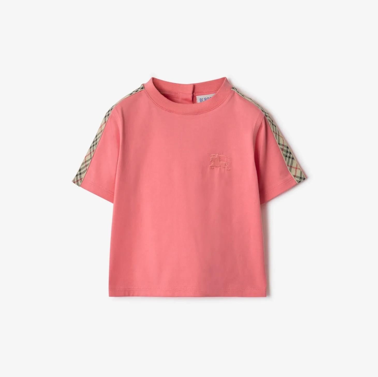Check Trim Cotton T-shirt