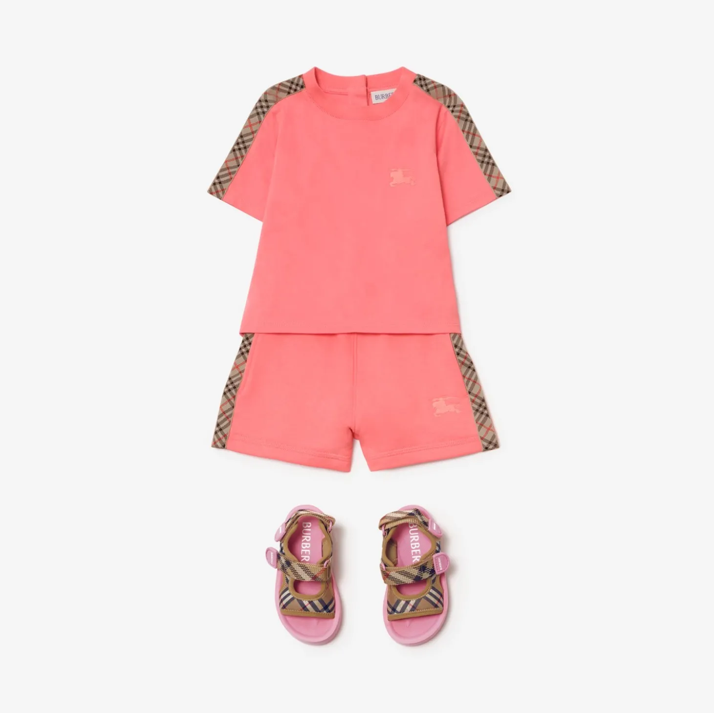 Check Trim Cotton T-shirt